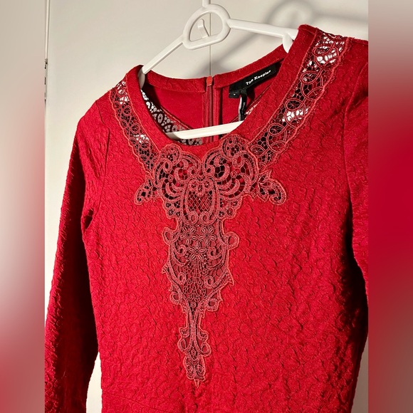 Women's Red Dentelle Lace A-Line Dress By The Kooples. Size S - Picture 3 of 5